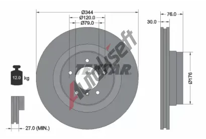 TEXTAR Brzdov kotou PRO - 344 mm TXT 92185103, 92185103