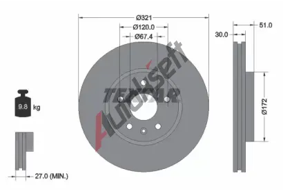 TEXTAR Brzdov kotou PRO+ - 321 mm TXT 92187005, 92187005