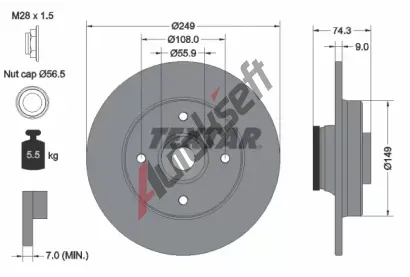 TEXTAR Brzdov kotou PRO - 249 mm TXT 92194103, 92194103