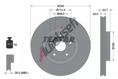 TEXTAR Brzdov kotou PRO - 326 mm TXT 92194303, 92194303