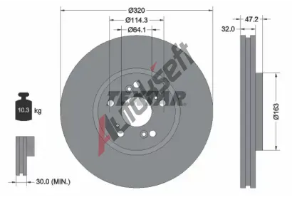 TEXTAR Brzdový kotouč - 320 mm TXT 92194900, 92194900 TEXTAR Brzdový kotouč - 320 mm TXT 92194900, 92194900