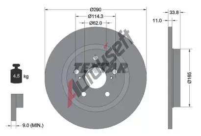 TEXTAR Brzdov kotou - 290 mm TXT 92195200, 92195200