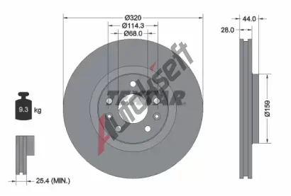 TEXTAR Brzdov kotou PRO - 320 mm TXT 92195403, 92195403