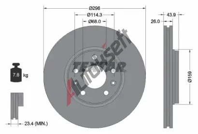 TEXTAR Brzdov kotou PRO - 296 mm TXT 92195603, 92195603