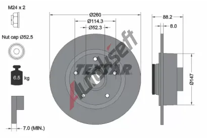 TEXTAR Brzdov kotou PRO - 260 mm TXT 92195903, 92195903