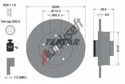 TEXTAR Brzdov kotou PRO - 260 mm TXT 92196003, 92196003