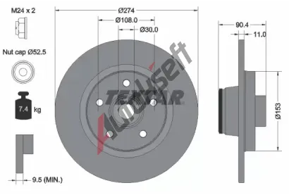 TEXTAR Brzdov kotou PRO - 274 mm TXT 92196203, 92196203