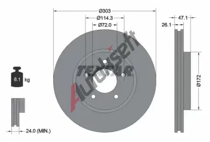 TEXTAR Brzdov kotou PRO - 303 mm TXT 92197703, 92197703