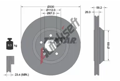 TEXTAR Brzdov kotou PRO - 330 mm TXT 92197903, 92197903