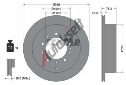 TEXTAR Brzdov kotou PRO - 345 mm TXT 92198503, 92198503