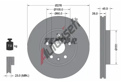 TEXTAR Brzdov kotou PRO - 276 mm TXT 92198903, 92198903