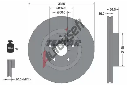 TEXTAR Brzdov kotou PRO - 316 mm TXT 92199203, 92199203