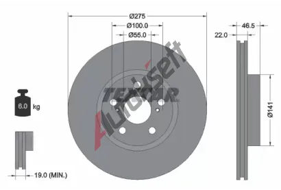 TEXTAR Brzdov kotou - 275 mm TXT 92199300, 92199300