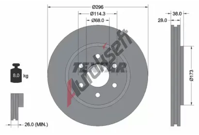 TEXTAR Brzdov kotou PRO - 296 mm TXT 92199603, 92199603