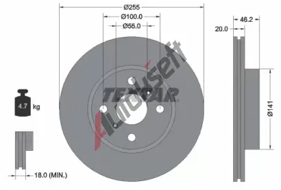 TEXTAR Brzdov kotou - 255 mm TXT 92199900, 92199900