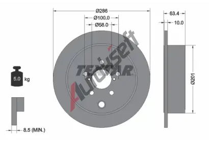 TEXTAR Brzdov kotou - 286 mm TXT 92200000, 92200000