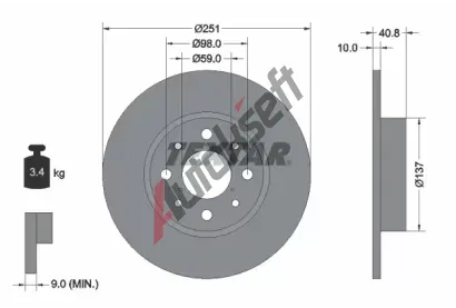 TEXTAR Brzdov kotou PRO - 251 mm TXT 92202303, 92202303