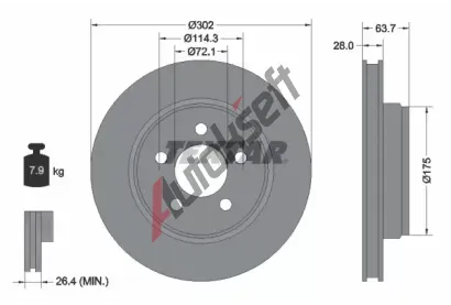 TEXTAR Brzdov kotou PRO - 302 mm TXT 92203303, 92203303