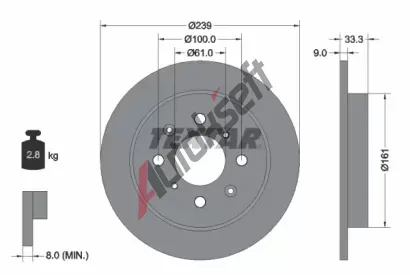 TEXTAR Brzdov kotou - 239 mm TXT 92204000, 92204000