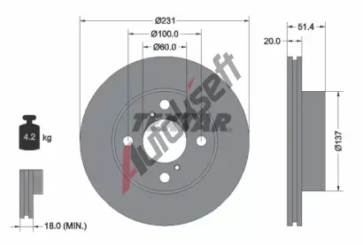 TEXTAR Brzdov kotou - 231 mm TXT 92204100, 92204100