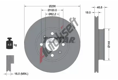 TEXTAR Brzdov kotou - 256 mm TXT 92204900, 92204900