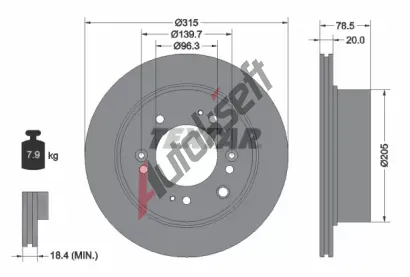 TEXTAR Brzdov kotou - 315 mm TXT 92205000, 92205000