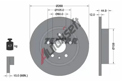 TEXTAR Brzdov kotou PRO - 268 mm TXT 92205503, 92205503