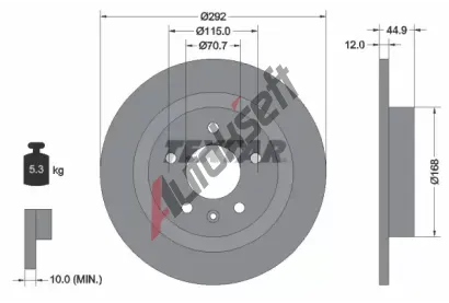 TEXTAR Brzdov kotou PRO - 292 mm TXT 92205703, 92205703