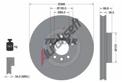 TEXTAR Brzdov kotou PRO - 368 mm TXT 92213603, 92213603