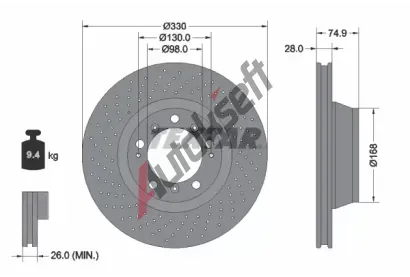 TEXTAR Brzdov kotou PRO+ - 330 mm TXT 92218905, 92218905