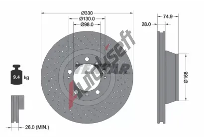 TEXTAR Brzdov kotou PRO+ - 330 mm TXT 92219005, 92219005