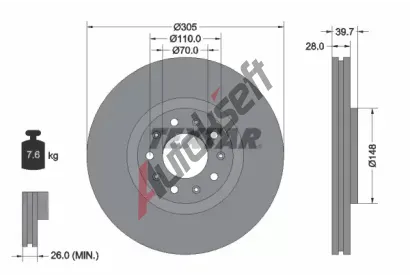 TEXTAR Brzdov kotou PRO - 305 mm TXT 92220803, 92220803