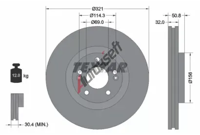 TEXTAR Brzdov� kotou� - 321 mm TXT 92221700, 92221700