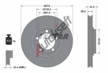 TEXTAR Brzdov kotou - 274 mm TXT 92221800, 92221800