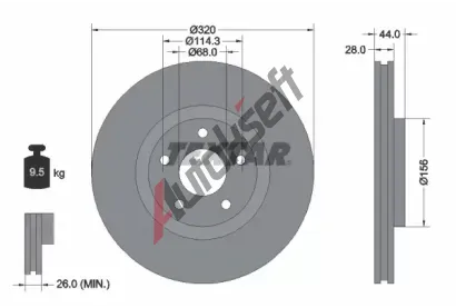 TEXTAR Brzdov kotou PRO - 320 mm TXT 92222003, 92222003