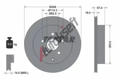 TEXTAR Brzdov kotou - 308 mm TXT 92222200, 92222200