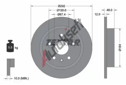 TEXTAR Brzdov kotou PRO - 292 mm TXT 92222903, 92222903