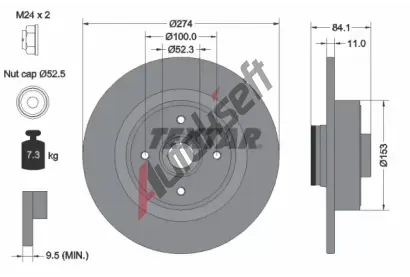 TEXTAR Brzdov kotou PRO - 274 mm TXT 92223203, 92223203
