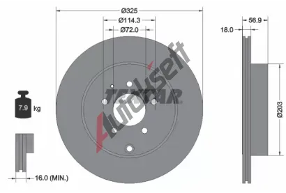 TEXTAR Brzdov kotou PRO - 325 mm TXT 92223603, 92223603
