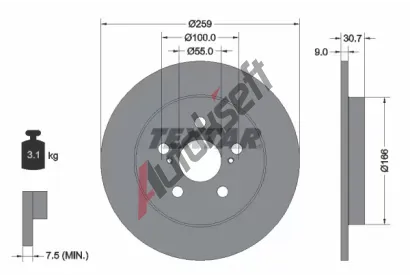 TEXTAR Brzdov kotou PRO - 259 mm TXT 92224003, 92224003