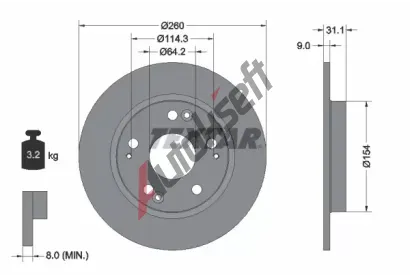 TEXTAR Brzdov kotou PRO - 260 mm TXT 92224103, 92224103
