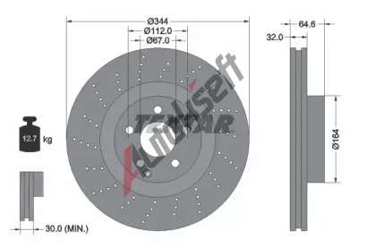 TEXTAR Brzdov kotou PRO+ - 344 mm TXT 92224605, 92224605