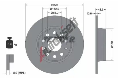 TEXTAR Brzdov kotou PRO - 272 mm TXT 92224903, 92224903