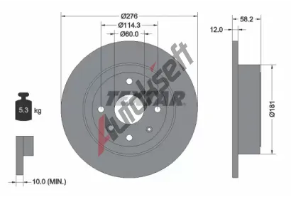 TEXTAR Brzdov kotou PRO - 276 mm TXT 92225103, 92225103
