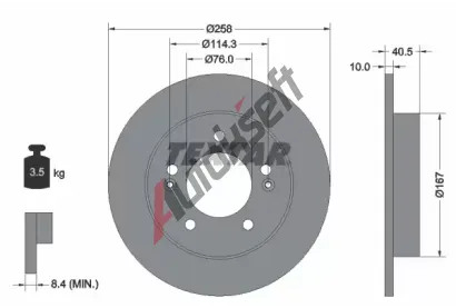 TEXTAR Brzdov kotou PRO - 258 mm TXT 92226103, 92226103