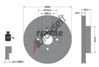 TEXTAR Brzdov kotou - 255 mm TXT 92226300, 92226300