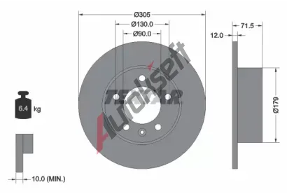 TEXTAR Brzdov kotou - 305 mm TXT 92228700, 92228700
