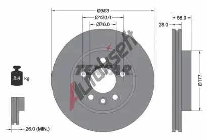 TEXTAR Brzdov kotou PRO+ - 303 mm TXT 92228905, 92228905
