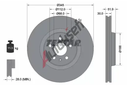 TEXTAR Brzdov kotou PRO+ - 345 mm TXT 92229205, 92229205
