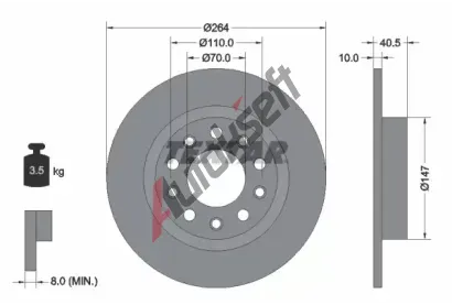 TEXTAR Brzdov kotou PRO - 264 mm TXT 92230203, 92230203